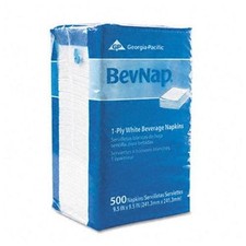 Georgia Pacific GEP96019 1 Ply Beverage Napkin 9.5" White 4000/Carton