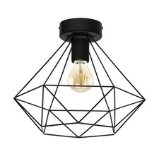 EGLO Käfig-Deckenlampe Tarbes Ø32,5cm schwarz Deckenlampe Deko-Deckenlicht E27