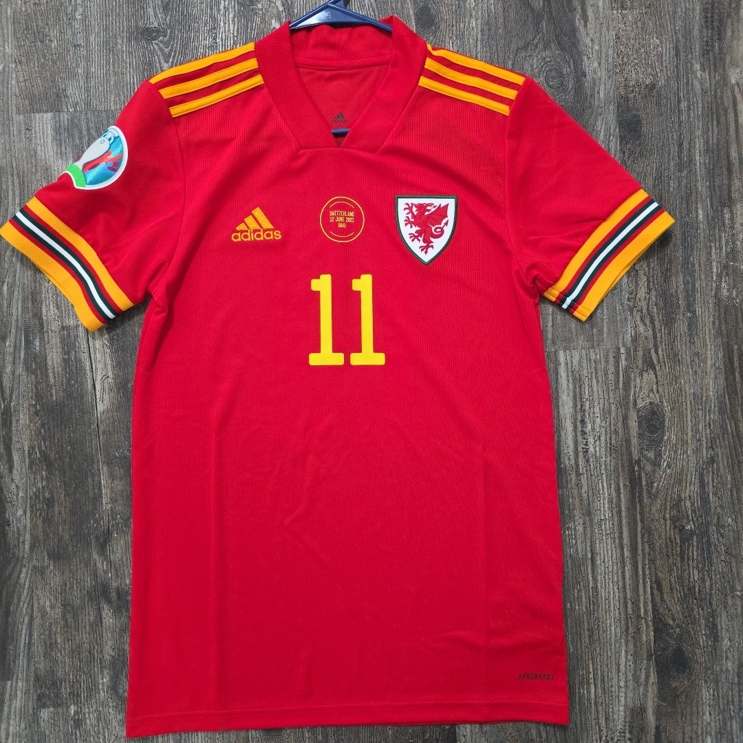 2020 Adidas Wales Home Soccer Jersey Gareth Bale Men XL Euro Madrid Spurs