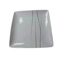 Set of 2 OVER AND BACK Central Park Black Gray Stripes Square 11" Dinner Plates