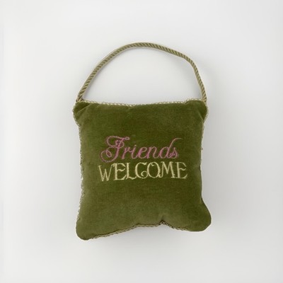 Leyla's Pillows by Eastern Accents Welcome Friends Velvet Door Hanger  Pillow
