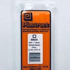 Plastruct 90624 Styrene Square Tube 5/16"x 15" 5