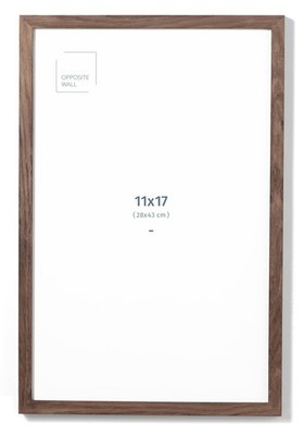 Opposite Wall - 11x17 in - Dark Solid Oak Wood Picture in, 