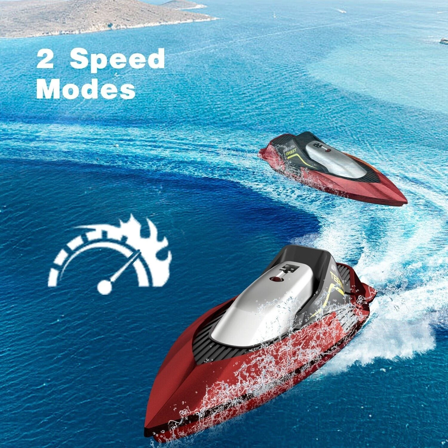 Remote control boat with two speed modes