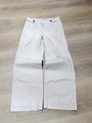 Bcbgeneration Women s 7 Mid Rise Wide Leg White Trousers M6