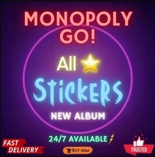 Monopoly Stickers   Go 1-6 star ALL Sticker Avaiable CHEAPEST PRICES  Fast 24/7