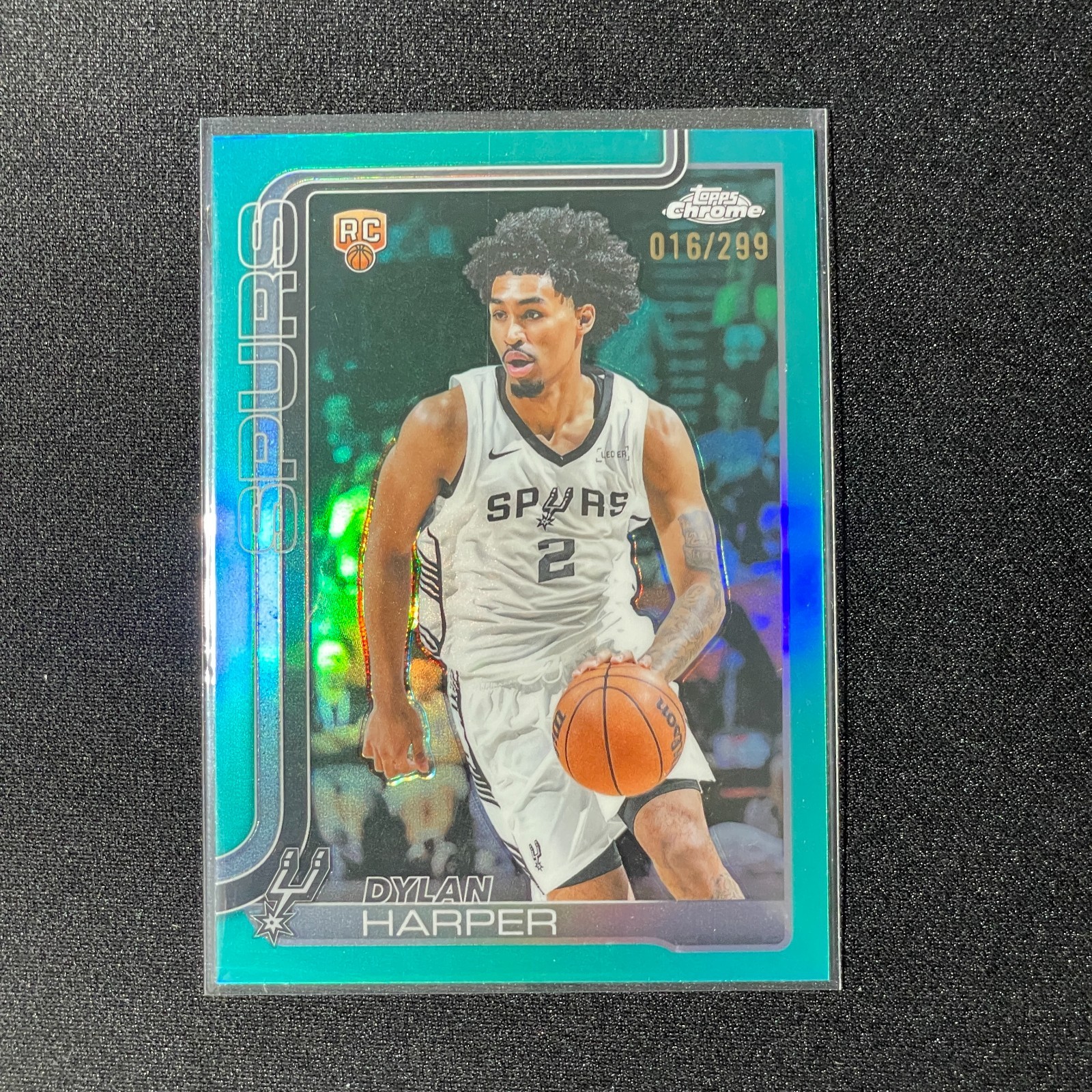 2025-26 Topps Chrome - Dylan Harper #252 Teal Refractor /299 (RC)