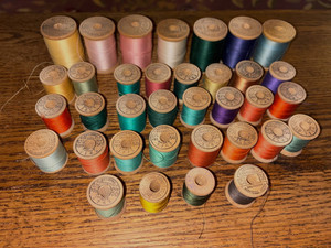 Lot 27 Corticelli Silk Thread mixed colors some full spools / some partial