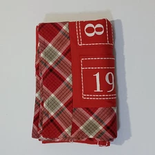 Pottery Barn Advent Calendar Embroidered Table Throw Red Marketing Sample New