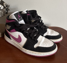 Jordan Air Jordan 1 Mid GS Black/White/Purple Kids US 7 BQ6472-005
