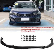For Honda Civic Sedan Hatch 2025+ Yofer Glossy Black Front Bumper Lip Splitter