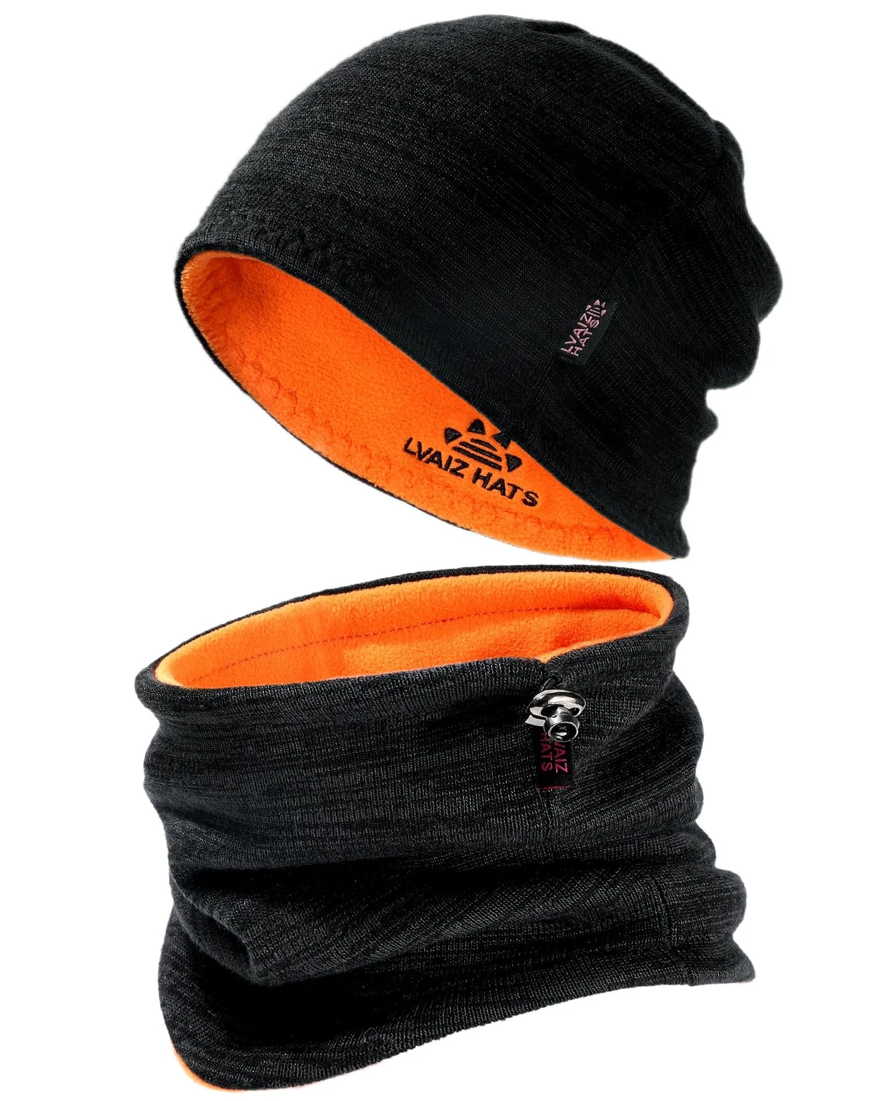 Winter Beanie Hat Scarf for Men Women Knit Thick Fleece Lined Warm Windproof ...