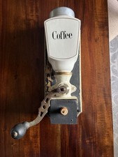 Vintage Celebra Wall Mount Coffee Grinder Brazil Porcelain Hopper Works