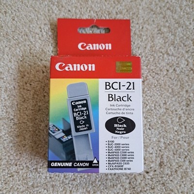 Canon BCI-21 Black Printer Ink Cartridge for S100 BJC-2000, 4000, 5000,MultiPASS