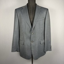 Joseph Abboud Men’s 42S Silk Wool Blazer Sport Coat Gray Houndstooth USA Made
