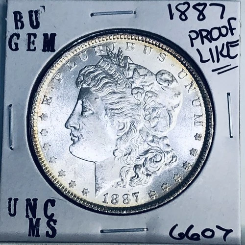 1887 BU GEM MORGAN SILVER DOLLAR UNC MS+++ U.S. MINT RARE COIN 6607