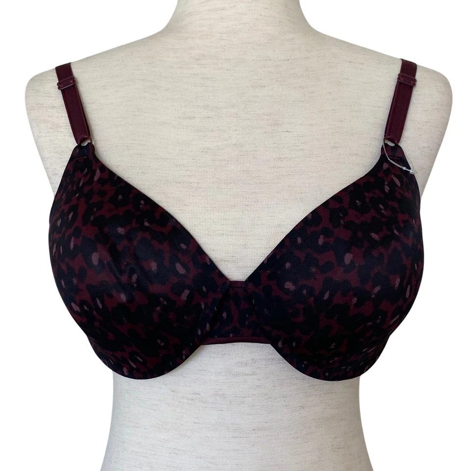 WARNERS TODO LO QUE NECESITAS NUEVO SIN ETIQUETAS Camiseta Sujetador Púrpura Estampado Animal Talla 38B Ajustable Foto 2 de 4