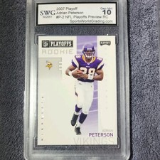 2007 Playoff NFL Playoffs Previews Adrian Peterson #P-2 PSA 10 GEM MT Rookie
