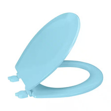 Beveled Standard round Toilet Seat in Light Blue