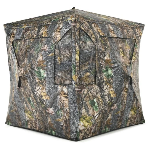 3 Person Portable Hunting Blind Pop-Up Ground Tent w/ Gun Ports & Carrying Bag