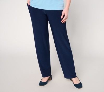 Susan Graver Regular LK Luxe Straight Leg Pants Navy M New
