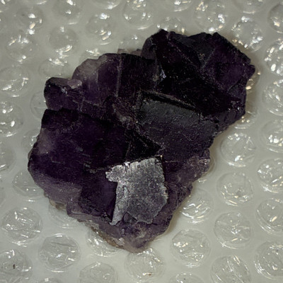 Purple Fluorite Crystal Cluster Mineral Specimen on Matrix Display Piece