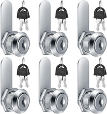 6pieces cam Lock File Cabinet Cylinder Cam Lock-1 Key Opens All 5/8 Inch Keyed