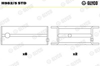 1 X Kurbelwellenlager Glyco H982/5 STD FüR Opel Vectra A Kadett E