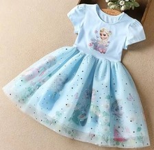 Bellissimo abito Elsa Frozen Disney bambina 2-10 anni tutu vestiti principessa 