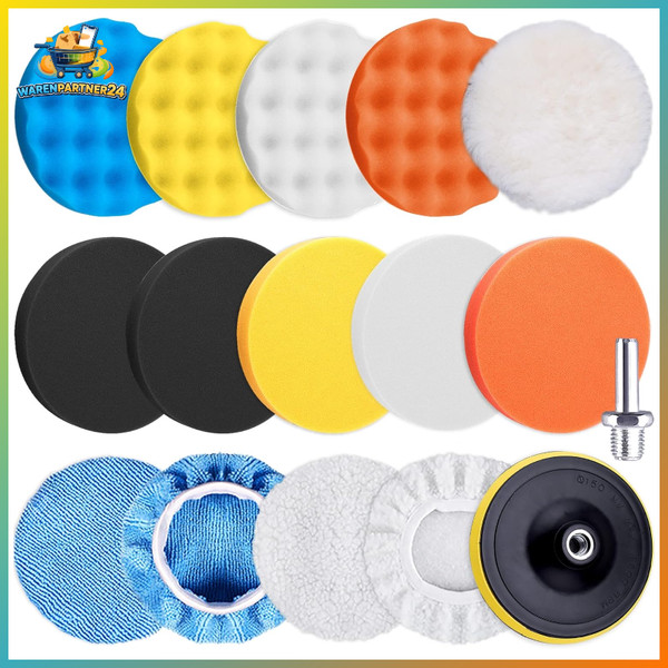 Polierschwamm Set 16 StüCk 180Mm FüR Poliermaschine Auto Polierpad-image