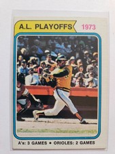 1974 TOPPS A.L. PLAYOFFS REGGIE JACKSON #470 VG/EX