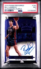 2014 PANINI PREFERRED AUTO-PURPLE #149 BILL LAIMBEER 17/20 PSA 7