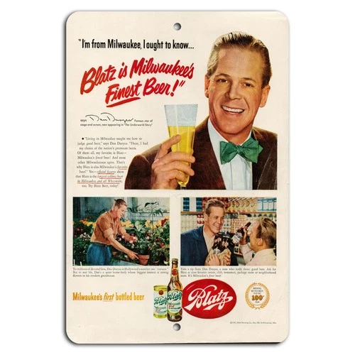 Blatz Beer Sign BanginPrints Vintage Aluminum Retro Bar Decor Sign