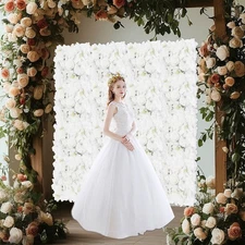 16Pcs Artificial Flower Wall Panel Rose Hydrangea Wedding Party Venue Decor