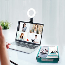 Ring Light Video Conference Lighting Kit 3200K-6500K Dimmable Led Clip on Comput
