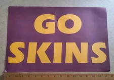 Vintage Washington Redskins Go Skins Paper Sign NFL Rafio DC101
