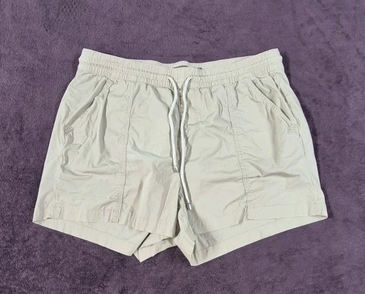 Torrid Linen Shorts Size 1 Plus Size Elastic Waist Drawstring Tan Loose Fit