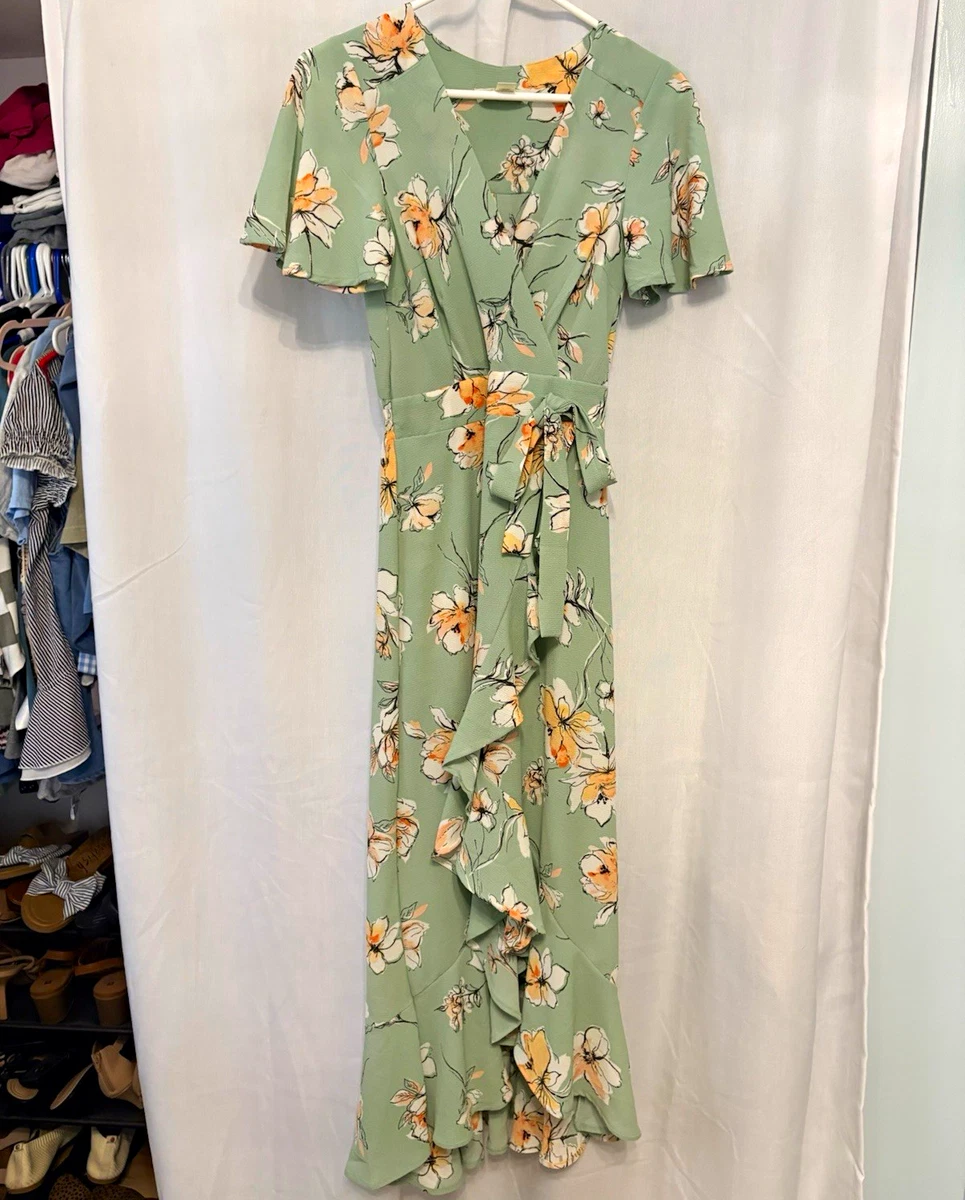 oasis green wrap dress Midi Casual Regular Size Dresses for sale Womens dresses