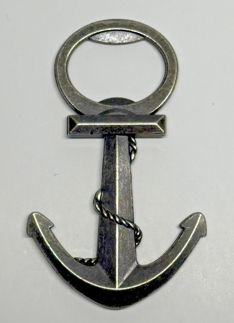 Anchor Pocket Bottle Opener Pewter Silver tone 3" make into 