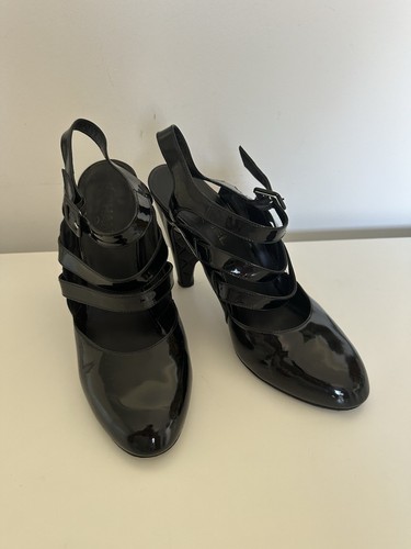 Chanel Patent Leather Sling Back Sandals Sz 40.5 - Picture 2 of 13