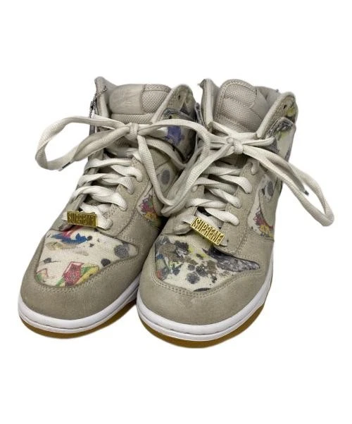 Baskets Nike SB x Supreme Dunk High OG QS beige US7 homme