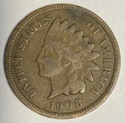 1908 Indian Head Cent Penny 118-Year-Old Penny I413