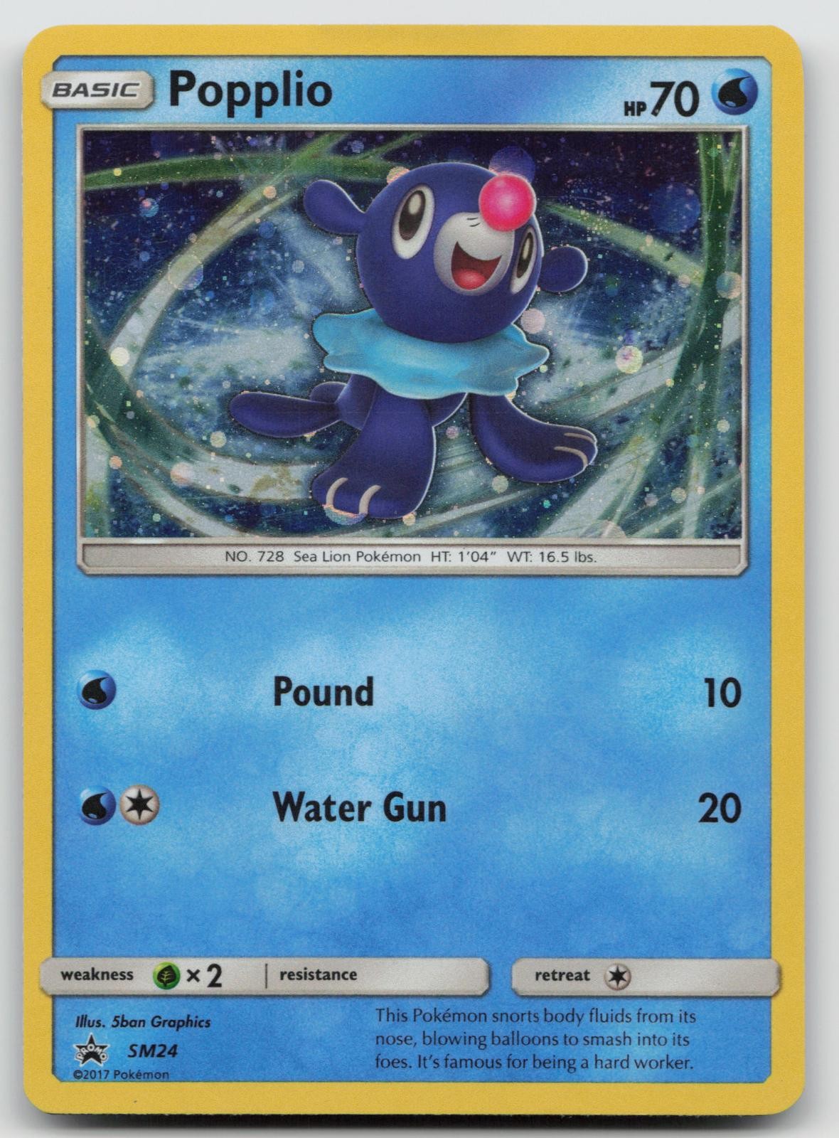 Popplio - SM24 Cosmos Holo Sun & Moon Promo Pokemon MP E17