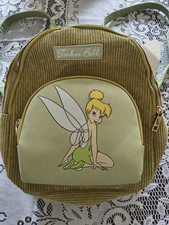 Disney Tinkerbell Green Corduroy Small Backpack With Wings