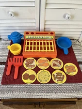 Vintage 1977 Playskool Cook & Serve Play Grill Set Incomplete