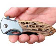ShopZona Fathers Day Gift from Daughter or Son - Engraved Pocket Knife for Fi...