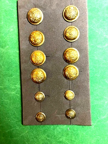 Rare Lot Of  1888 Sons of  Veterans A.P Davis Buttons   8 coat and 4 cuff