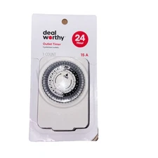 Intertek Dual Outlet 24-Hour Timer 2 Polarized Outlets 125V 15A White NEW