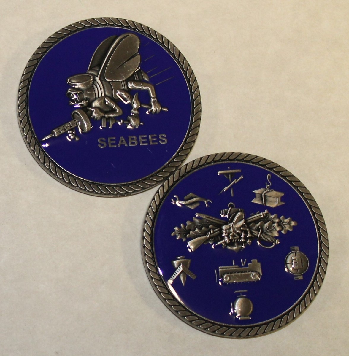 Seabee Construction Battalion Rates / CB Blue Enamel Navy