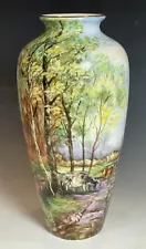 FINE 20th C. Japanese Hand Painted Noritake Nippon Toki Kaisha Landscape Vase